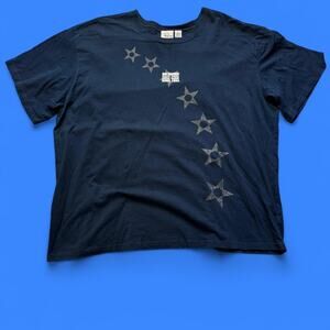 Navy and silver graphic tee